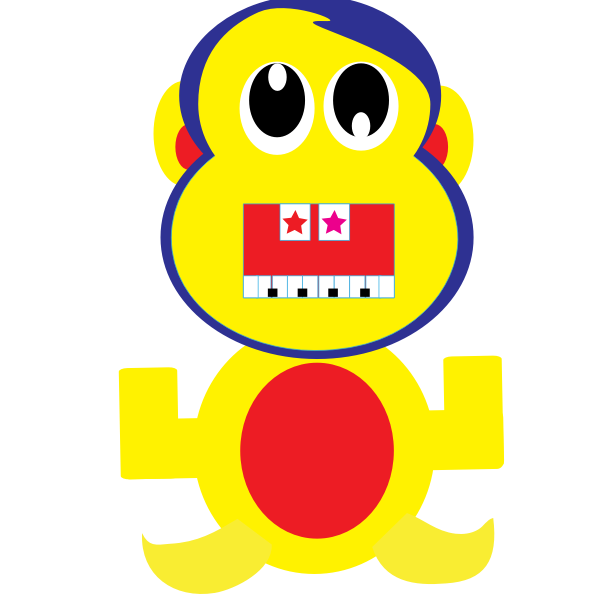 Yellow cartoon monkey